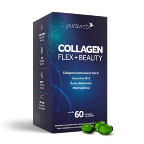 Collagen Flex Beauty Tipo Ii com Ácido Hialurônico 60cps 700mg Puravida