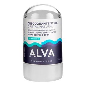Desodorante Stick Cristal Natural Sem Cheiro 60g Alva